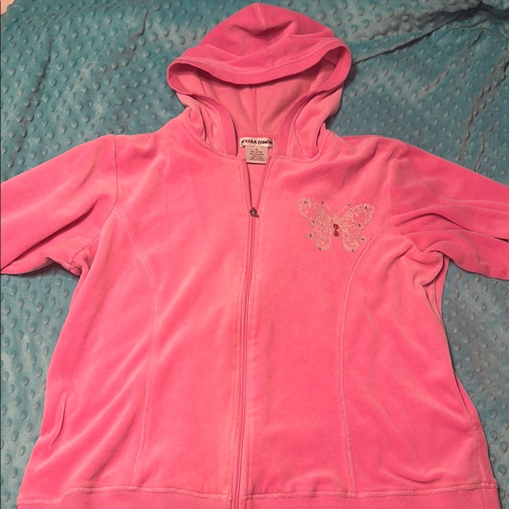 Pink Butterfly Woman’s Hoodie 1X